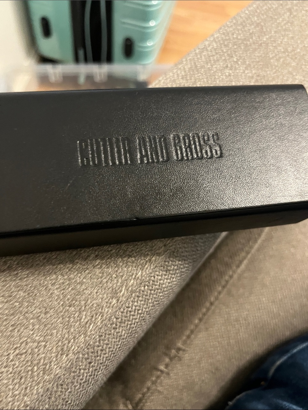 Antonio Baldini Black Leather Glasses Case
